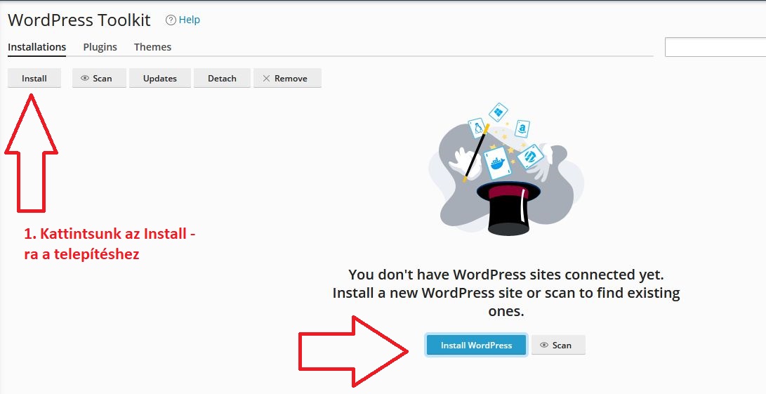 Új WordPress telepítés a WordPress toolkitben